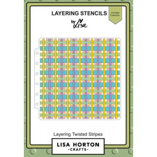 twisted stripe layering stencil set  - by lisa horton LHCAS044